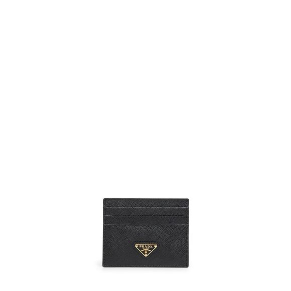 Prada Accessori Pelletteria Women Black Saffiano Leather Card Holder